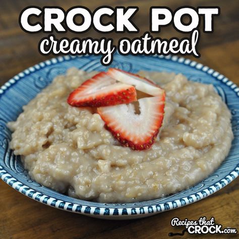 Creamy Crock Pot Oatmeal {Steel Cut} Crock Pot Oatmeal Overnight, Crock Pot Oats, Crockpot Oats, Steel Cut Oatmeal Crockpot, Crock Pot Oatmeal, Crockpot Oatmeal Overnight, Oatmeal Recipes Crockpot, Steel Oats, Steel Cut Oatmeal Recipes