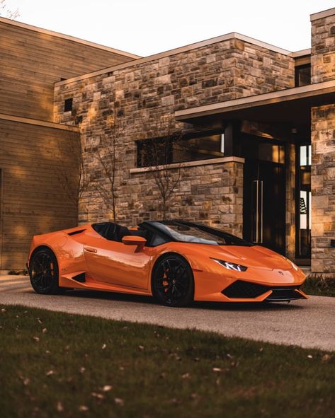 Lamborghini Huracan Spyder painted in Arancio Borealis  Photo taken by: @plcarle on Instagram Huracan Spyder, Lamborghini Huracan Spyder, Aventador Lamborghini, Upcoming Cars, Gary Vaynerchuk, Lamborghini Cars, Street Racing Cars, Super Luxury Cars, Best Luxury Cars