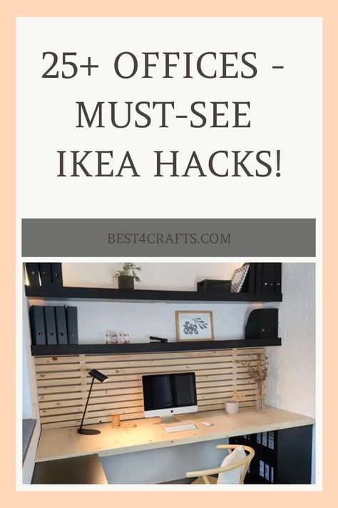 Ikea has everything you need to craft a charming home office! With clever hacks and ideas, you can transform any room into a beautiful workspace that's both stylish and productive. Take some inspiration from our top 25 must-see spaces for creating your perfect sanctuary. Ikea Wall Desk, Home Office Hacks, Ikea Workspace, Ikea Office Hack, Amazing Home Office, Ikea Wall Shelves, Cheap Home Office, Living Room Workspace, Ikea Home Office