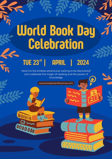 👉CLICK THE LINK TO EDIT!💻✨   Dive into the world of literature with this enchanting World Book Day poster design template from Us! Celebrate the joy of reading and storytelling by customizing this template with your favorite quotes, book recommendations, or event details. Let's spread the love for books and inspire others to discover new literary adventures. With Canva's easy-to-use editing tools. #WorldBookDay #CanvaDesign #PosterTemplate  👣 Follow us too! 🌟 @kreasicantikcanva World Book Day Poster, Book Day Poster, Celebration Poster, Quotes Book, World Book Day, Book Day, Book Party, Book Posters, Book Launch