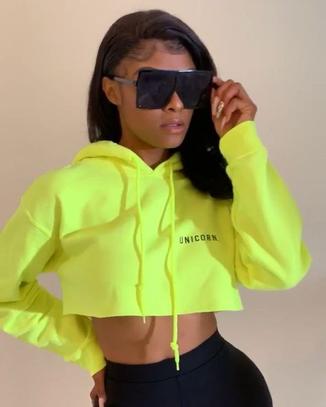 Neon Hoodies, Fun Aesthetic, Hoodies For Women, Crop Hoodie, Cropped Hoodie, Sunnies, Must Haves, Rain Jacket, Hot Pink