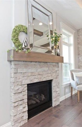 Fireplace Remodel Stone, Stone Fireplace Remodel, Fireplace Style, Fireplace Redo, Stacked Stone Fireplaces, Brick Fireplace Makeover, Fireplace Built Ins, Farmhouse Fireplace, Living Room Decor Fireplace