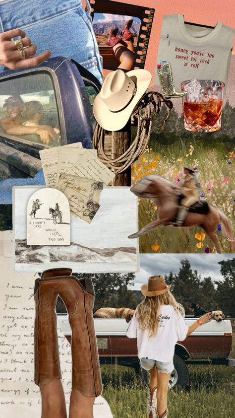 California Cowgirl Aesthetic, Coastal Cowgirl Mood Board, City Cowgirl Aesthetic, Mountain Cowgirl Aesthetic, Cowgirl Mood Board, Chestnut Springs Aesthetic, Country Mood Board, Earthy Cowgirl, 90s Country Aesthetic