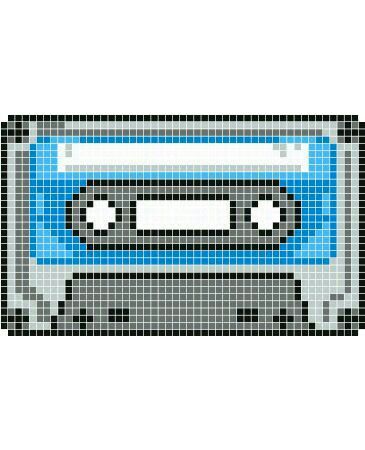 Cassette Tape Cross Stitch, Kawaii Cross Stitch, Pixel Art Templates, Hama Beads Design, Hama Bead, Pixel Crochet, Bead Sprite, Small Cross Stitch, Hama Beads Patterns