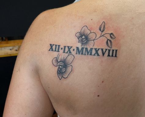 I got this for my grandmother who passed away and i love it <3 Tattoos For Grandpa Passing For Women, Passed Relative Tattoo, Tattoos For Granny Passing, Tattoos For Grandpa Passing, Tattoos For Grandma Passing, Roman Numeral Tattoos, Roman Numerals, Tattoos