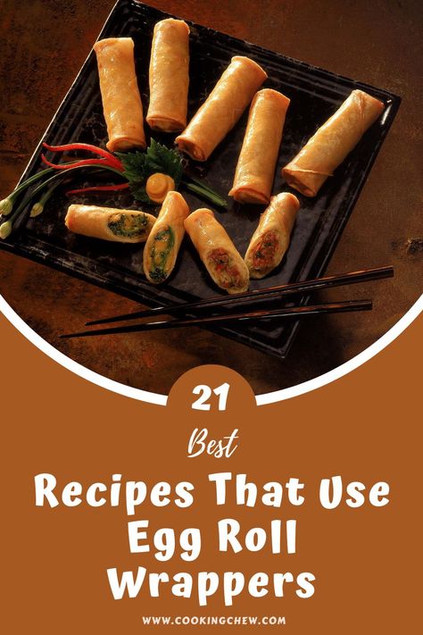 Ways To Use Egg Roll Wrappers, Egg Roll Wrappers Things To Make With, Egg Roll Dough Recipe, Eggroll Wrapper Recipes, Recipes Using Egg Roll Wrappers, Hot Dog Appetizers, Chinese Egg Rolls, Avocado Egg Rolls, Egg Roll Filling