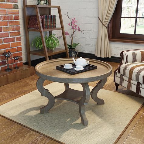 Christopher Knight Home Althea Faux Wood Circular Coffee Table, Nature Round Coffee Table Rustic, Circle Coffee Table, Circular Coffee Table, Pedestal Coffee Table, Farmhouse Side Table, Home Coffee Tables, Wood Room, Rustic Coffee Tables, Christopher Knight