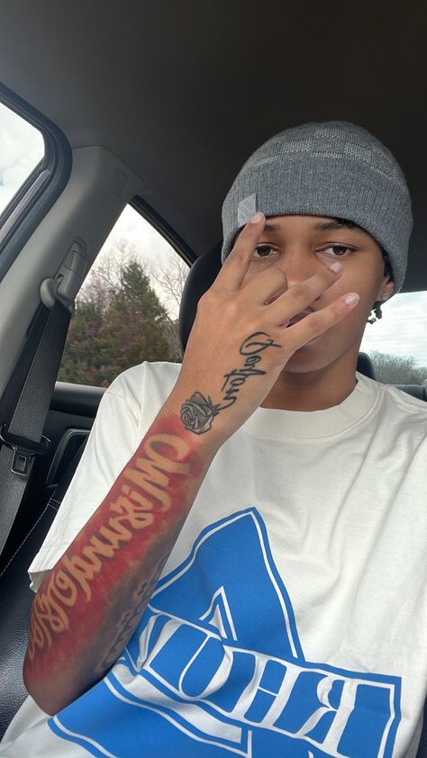 Light Skin Tattoos Men Arm, Black Man Hand Tattoo, Black Boys Tattoos, Black Art Tattoo Men, Fye Tattoos Black Men, Beat The Odds Tattoo, Side Hand Tattoos For Guys, Black Man Tattoo, Tattoo Ideas Black Men