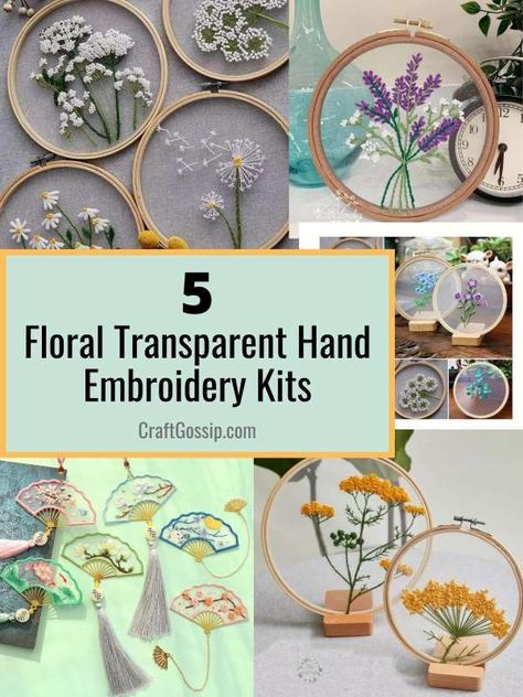 Have you ever heard of transparent embroidery?  It is a beautiful method where the canvas is transparent.  That makes the design the main focus.  It is quite lovely and it is becoming more and more popular.  You can purchase kits … Read More... Paper Embroidery Patterns Free, Transparent Embroidery, Free Cross Stitch Designs, Making Flowers, Diy Baby Clothes, Hand Embroidery Kits, Diy Embroidery Kit, Diy Embroidery Patterns, Quilting Inspiration