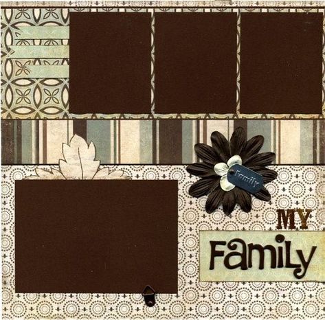 Family Scrapbook Layouts, Family Layout, Heritage Scrapbooking, Scrapbook Layout Sketches, Family Scrapbook, Gift Box Template, Premade Scrapbook, Memory Scrapbook, Scrapbook Templates