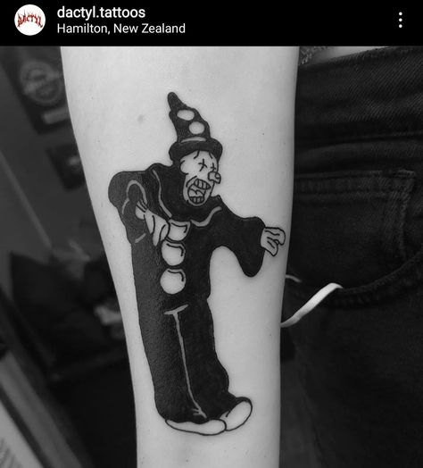 Koko The Clown Tattoo, Ghostmane Tattoo, Koko The Clown, Clown Tattoo, Arrow Tattoos, The Clown, Print Tattoos, Paw Print Tattoo, Sleeve Tattoos