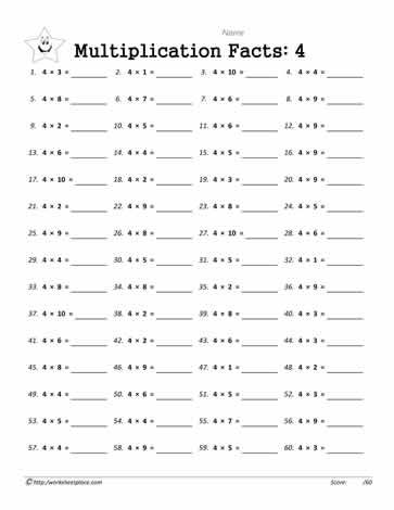 Multiplication Test Printable, Timed Multiplication Test Printable Free, Mad Minute Multiplication, 6 Times Tables, 2 Times Table Worksheet, 4 Times Table Worksheet, 10 Times Table, Multiplication Test, 4 Times Table