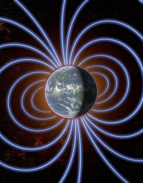 A Tour Through the Earth’s Magnetic Fields - WSJ Earth's Magnetic Field, Geometry In Nature, Earth's Core, Quantum Entanglement, Astronomy Science, 70s Sci Fi Art, Planets Wallpaper, Spiritual Artwork, Earth From Space