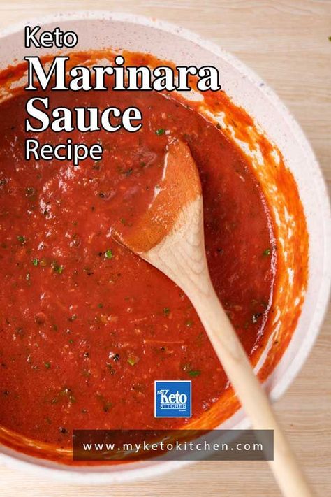 Low Sugar Marinara Sauce, Keto Marinara Sauce Recipe, Keto Pasta Sauce Recipe, Keto Sauce Recipes, Sugar Free Marinara Sauce, Healthy Marinara Sauce, Keto Pasta Sauce, Low Carb Spaghetti Sauce, Keto Tomato Sauce