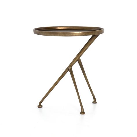 Brass Accent Table, Tripod Table, Outdoor Accents, Drink Table, Modern Side Table, Table Display, Four Hands, Brass Accents, Burke Decor