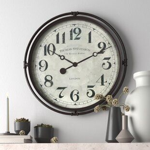 Canora Grey Oversized Mogul Wood Wall Clock | Wayfair Wall Clock Wood, Clock Wood, Analog Clock, Wood Wall Clock, Metal Wall Clock, Clock Wall Decor, Clock Face, Aa Battery, Maine House