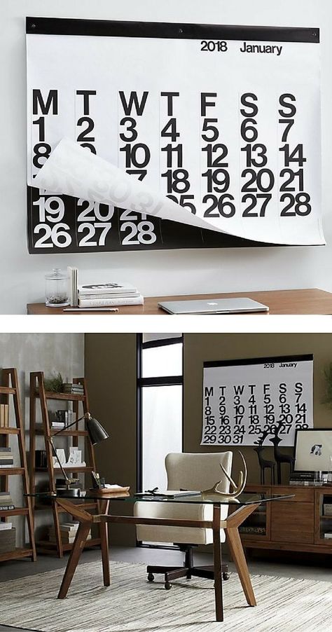 This oversized 12-month wall calendar features the bold, black-white graphics of designer Massimo Vignelli's iconic 1966 design | Wall Calendar | 2018 Calendar | Black and White | Calendar | Wall Art | Sponsored #2018 #calendars Black And White Calendar, Monthly Desk Calendar, Desk Calendar Design, Wall Calendar Design, Modern Calendar, Calendar Wall, 2018 Calendar, Chill Room, Calendar 2018