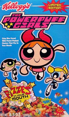 Sereal Sarapan, Cereal Packaging, Kids Cereal, Cereal Brands, The Powerpuff, Makijaż Smokey Eye, Coloring Pages For Girls, Blue Box, Powerpuff Girls