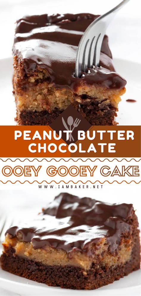 Chocolate Peanut Butter Ooey Gooey Butter Cake, Flavored Gooey Butter Cake, Chocolate Peanut Butter Ooey Gooey Cake, Butter Gooey Cake, Chocolate Peanut Butter Ganache, Chocolate Layered Cake, Peanut Butter Ganache, Ooey Gooey Cake, Butter Ganache