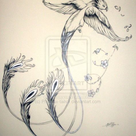 Phoenix in Flight by Phoenix-tails9 (print image) Phoenix Inspiration, Phoenix Tattoo Sleeve, Japanese Phoenix Tattoo, Phoenix Drawing, Phoenix Bird Tattoos, Phönix Tattoo, Vogel Tattoo, Kunst Tattoos, Phoenix Tattoo Design