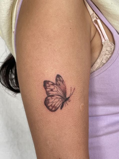 Hand Poked Butterfly Tattoo, Stick And Poke Butterfly, Butterfly Tattoo Aesthetic, Insect Girl, Bird Tattoos For Women, Tattoo Minimal, Bird Tattoos, Stick N Poke Tattoo, Poke Tattoo