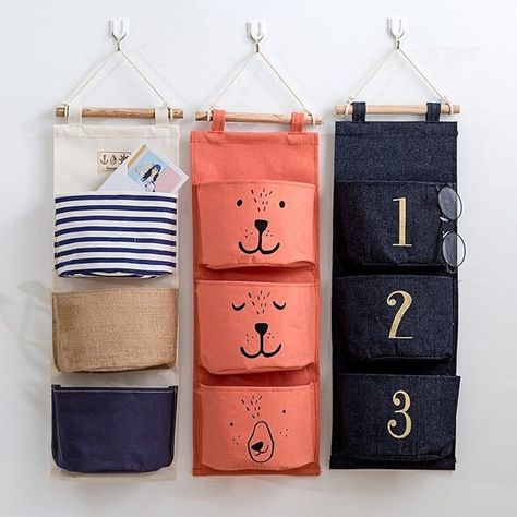 Door Hanging Organizer, Hanging Storage Pockets, Hanging Wall Organizer, Mumbo Jumbo, Wall Hanging Storage, Canvas Storage, Jewelry Storage Box, Wall Hanging Diy, Hanging Mobile