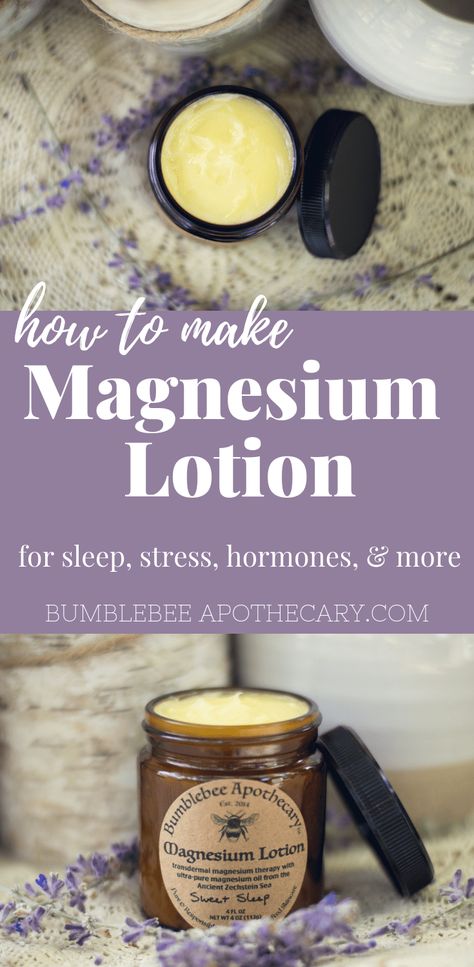 How to make magnesium lotion for sleep, stress, hormones, and more #magnesium #magnesiumdeficiency #magnesiumforsleep #magnesiumlotion #mangesiumforstress #magnesiumforanxiety #hormones #naturalsleepaid #naturalanxietycure #balancehormones Beginner Homesteading, Homemade Skincare, Magnesium Lotion, Muscle Cramps, Modern Homesteading, Lotion Recipe, Scratch Recipes, Diy Lotion, Magnesium Oil