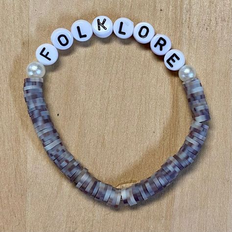 Taylor Swift Clay Braclets, Clay Bead Bracelet Ideas Taylor Swift Albums, Speak Now Taylor Swift Clay Bead Bracelet, Taylor Swift Album Clay Bead Bracelet, Ttpd Bracelets Taylor Swift, Marbled Clay, White Pearl Bracelet, Swift Tour, Taylor Swift (lyrics)