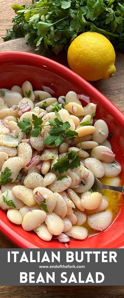 This Italian butter bean salad is creamy and refreshing, delicious on its own with fresh bread or alongside a juicy steak, stews and grilled food. Italian Lima Bean Recipes, Lima Bean Salad Cold, Butter Beans Salad, Italian Butter Beans Recipe, Butter Bean Salad Recipes, Marinated Butter Beans, Bean Salad Italian, Italian Bean Salad, Lima Bean Salad