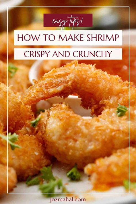 Want to make your shrimp perfectly crispy and crunchy? Check out my blog for easy tips to achieve that golden perfection! #foodie #cookinghacks #crispyshrimp #seafoodprep #shrimp #seafood #jozmahal How To Make Breaded Shrimp, Crunchy Shrimp Recipes, Oven Fried Shrimp, Crumbed Prawns, Fried Shrimp Batter, Crunchy Shrimp, Shrimp In The Oven, Pan Fried Shrimp, Easy Filipino Recipes