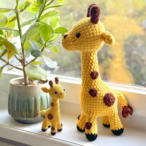 Free Giraffe Amigurumi Crochet Pattern Giraffe Haken, Giraffe Crochet Pattern, Crochet Giraffe Pattern, Tutorial Amigurumi, Giraffe Crochet, Cute Amigurumi, Cozy Crochet Patterns, Crochet Baby Toys, Easy Crochet Projects