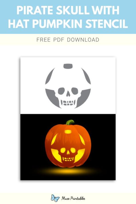 Free printable pirate skull with hat stencil for pumpkin carving. Download it at https://museprintables.com/download/pumpkin-stencil/pirate-skull-with-hat/ Pumpkin Carving Pirate, Pirate Pumpkin Carving, Stencil For Pumpkin Carving, Pumpkin Carving Templates Free, Skull With Hat, Pirate Pumpkin, Printable Pumpkin Stencils, Nautical Stencils, Pumpkin Stencils Free