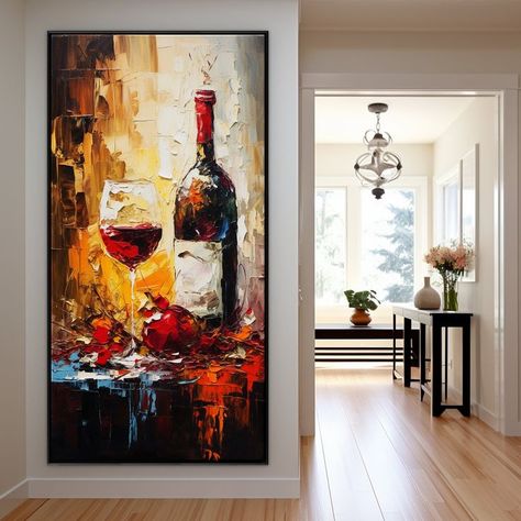 Cabernet Sauvignon Dinner Room Canvas Art, Wine Art Painting, Poetry On Canvas, Cabernet Sauvignon Wine, Elegant Colours, Wine And Canvas, Wine Painting, Wine Art, Paint Strokes