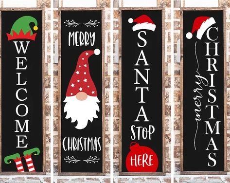 Christmas Door Hangers, Christmas Signs Diy, Christmas Wooden Signs, Door Signs Diy, Merry Christmas Svg, Gnome Christmas, Christmas Signs Wood, Christmas Wood Crafts, Porch Sign