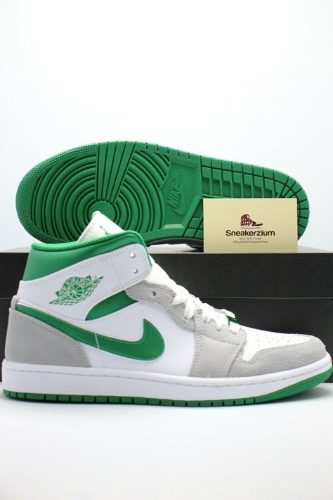 Nike Air Jordan 1 Mid White Pine Green Smoke Grey DC7294-103 Men's & PS Sizes Get a price at https://copapair.com/nike-air-jordan-1-mid-white-pine-green-smoke-grey-dc7294-103-mens-ps-sizes-3/ Air Jordan 1 Mid Grey, Jordan 1 Mid Grey, Air Jordan 1 Mid White, Jordan 1 Mid White, Nike Air Jordan 1 Mid, White Pine, Nike Air Jordan 1, Pine Green, Air Jordan 1 Mid