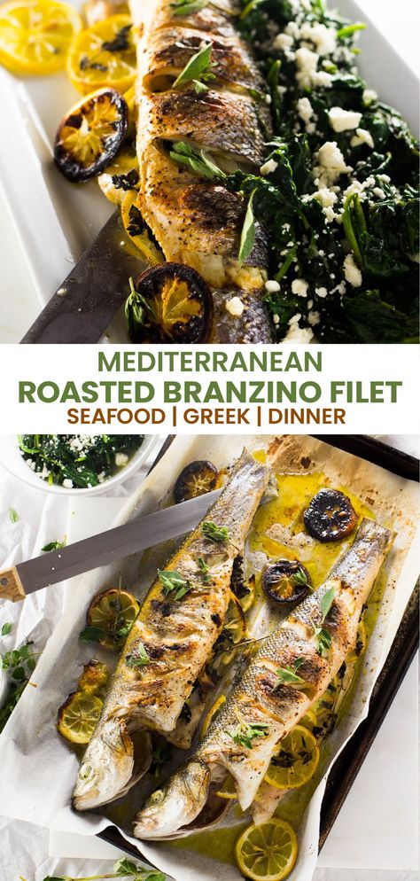 Whole Bronzini Recipe, Branzino Recipe Whole Baked, Whole Fish Recipes Branzino, Mediterranean Branzino Recipe, Whole Branzino Recipe Baked, Baked Branzino Recipe Filet, Full Fish Recipes, Branzino Recipe Filet Pan Seared, Bronzini Fish Recipe