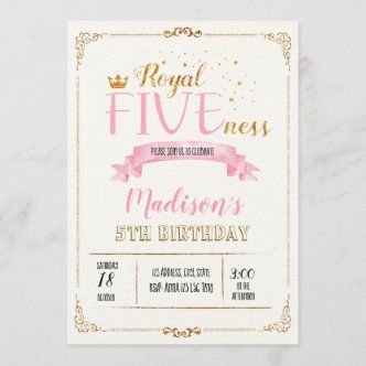 Royal Fiveness, Princess Invite, Royal Birthday Party, Princess Birthday Invitations, Ball Birthday, Mermaid Birthday Invitations, Ballerina Party, Princess Birthday Party, Wishes Quotes