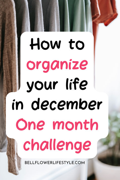 How to organize your life in december one month challenge How To Start Organizing Your Home, Seasonal Organization Ideas, Getting Organized Life, How To Organize Your House, How To Organize Your Life, One Month Challenge, Organizing Inspiration, Organization Motivation, Getting Life Together