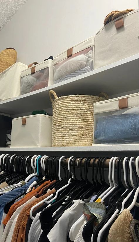 StorageWorks Storage Bins & Baskets for Closet Organization | Apartment Therapy Closet Organization Apartment, Open Closet Storage, Baskets For Closet, Small Closet Storage, Organization Apartment, Closet Organization Bins, Closet Organized, Closet Storage Bins, Closet Clutter