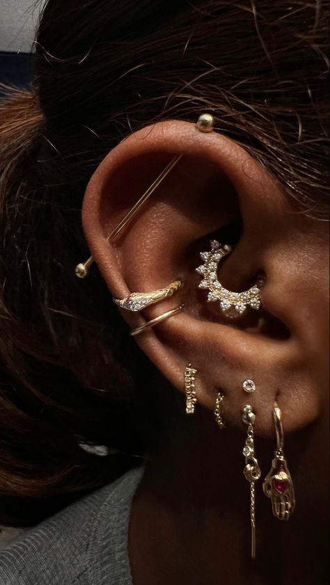 Piercing Designs, Earring Aesthetic, Earrings Piercings, Ear Peircings, Cool Ear Piercings, Pretty Ear Piercings, Pc Build, Cool Piercings, Cute Ear Piercings