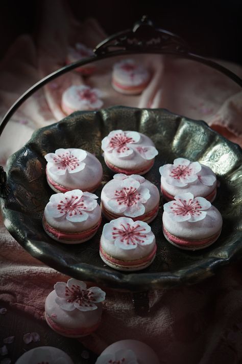 Double Cherry Macarons: Stop Waiting — The Wondersmith Cherry Macarons, Macarons Recipe, Fairy Food, Stop Waiting, Cherry Blossom Wedding, Olive Oil Cake, Macaron Recipe, Fancy Cookies, Cherry Juice