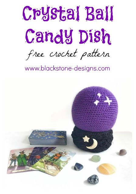 Crochet Candy Dish Free Pattern, Crochet Wiccan Patterns, Crochet Crystal Ball, Crystal Crochet Pattern, Wiccan Crochet Patterns Free, Tarot Crochet Pattern, Metaphysical Crochet, Witch Crochet Pattern Free, Wicca Crochet