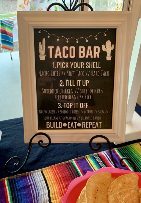 Taco Retirement Party Ideas, Taco Bout Love Bridal Shower Games, Bridal Shower Taco Bar Ideas, Taco/nacho Bar, Taco Bar Bridal Shower Ideas, Mexican Food Station, Taco Bar Decorations, Graduation Taco Bar, Nacho Taco Bar