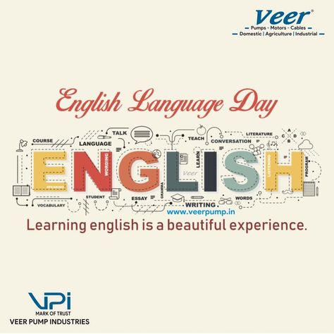 #UN #EnglishLanguageDay is observed annually on 23 #April. The #event was established by UN's #Department of #Public #Information in 2010 "to celebrate #multilingualism & #cultural #diversity as well as to promote equal use of all six official #languages throughout the #Organization". #EnglishDay #English #UnEnglishDay #VeerPump #veer #pumps #solar #solarpump #bldcmotor #BLDC #submersiblepump #motor #pump www.veerpump.in +919924476551 English Day, Public Information, English Course, Cultural Diversity, Programming Languages, English Language, Learn English, Vocabulary, Literature