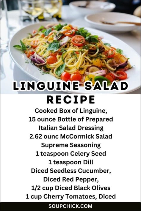 What Dressings Are Best Served With Linguine Salad Recipe? Linguine Salad, Linguini Salad, Mom Breakfast, Linguine Recipes, Linguine Pasta, Italian Salad Dressing, Homemade Salads, Italian Salad, Gluten Free Pasta