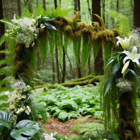 Flowers for a Wedding Arch Creating a Stunning and Memorable Backdrop (9) Moss Arch, Flowers For A Wedding, Enchanting Forest, Woodland Wedding, Forest Wedding, Flower Images, Wedding Arch, White Flowers, A Wedding