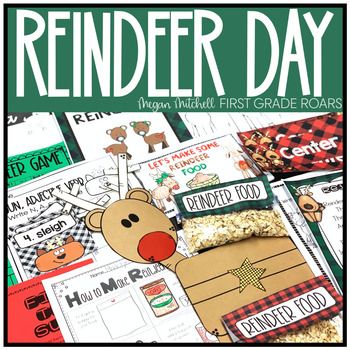 Reindeer Day Holiday Christmas Activities by First Grade Roars | TpT Winter Kindergarten Activities, December Activities, Literature Activities, Kids Homework, Merry Christmas Yall, Math Crafts, Winter Classroom, Winter Kindergarten, Theme Days