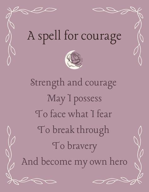 Spell For Courage, Strength Spells Witchcraft, Healing Spells For Others Health, Strength Spell, Motivation Spell, Witchy Practices, Valentine's Background, Wicca Recipes, Witchy Women