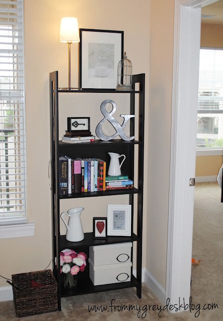 From My Grey Desk Blog: how to make the most of your small space Ikea Laiva, Small Bookshelves, Bookcase Hack, Decorative Bookshelves, Lauren Elizabeth, Ikea Bookcase, Small Bookshelf, Grey Desk, Living Room Update