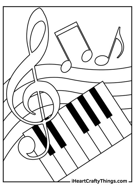 Music Theme Art Project, Music Colouring Sheet, Music Coloring Sheets Free Printables, Music Notes Coloring Pages, Music Worksheets For Kids Printables, Music Drawings Ideas, Piano Coloring Pages, Band Coloring Pages, Musical Coloring Pages